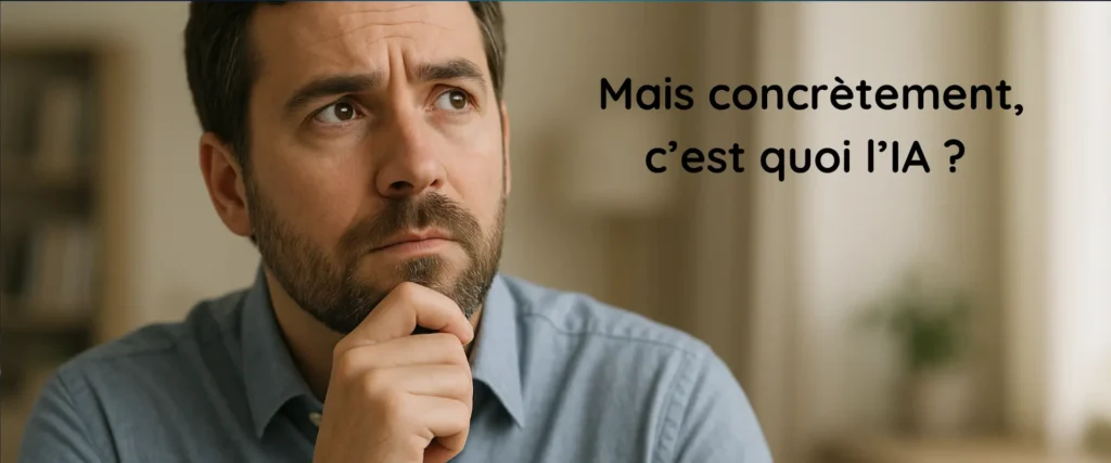 Dirigeant de TPE PME se questionnant sur ce qu’est réellement l’intelligence artificielle et ses usages concrets en entreprise