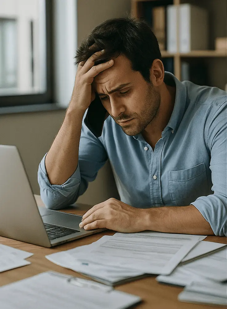 Entrepreneur TPE PME débordé par les tâches administratives avant automatisation IA