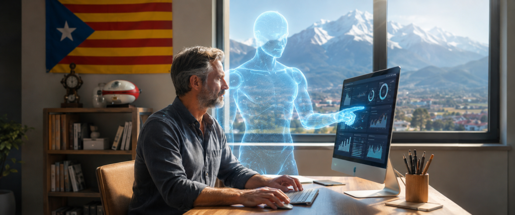 Entrepreneur du BTP à Perpignan utilisant l’intelligence artificielle pour mieux gérer l’administratif de son entreprise